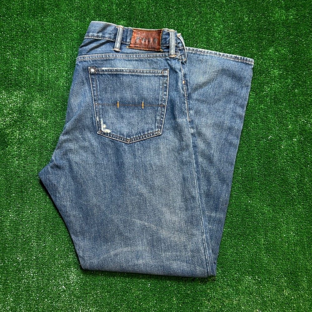 Classic Fit 867 Polo Ralph Lauren Faded Denim Jeans Blue 38x32 - Picture 10 of 11